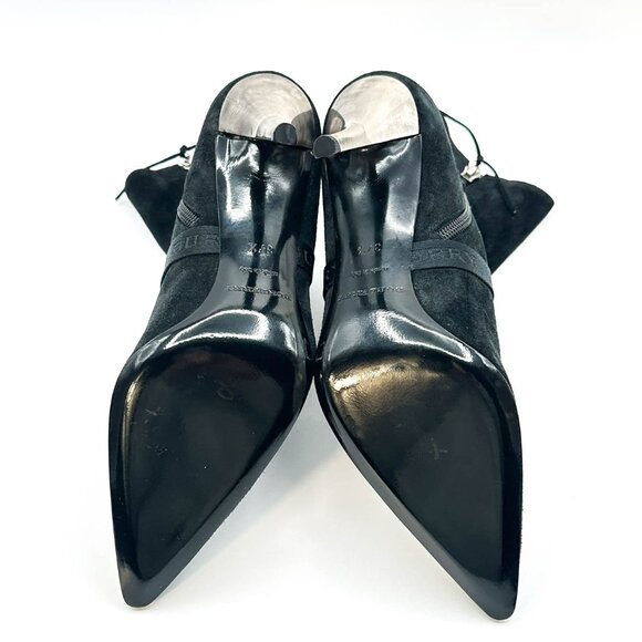 Burberry -Authentic-Black Heeled Boots with Silver Buckle - Picture 11 of 13